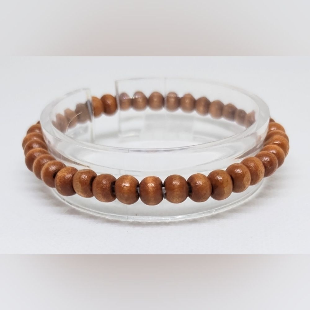 Men's bracelet beaded beads brown new e38